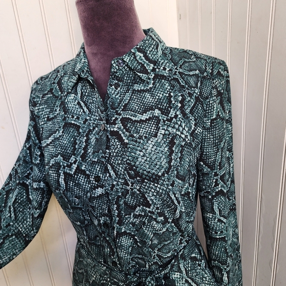 $139 1. STATE Green Wild Thing Python Snake Shirt Idiot Dress Pink Reptile Sz XS - Picture 4 of 16